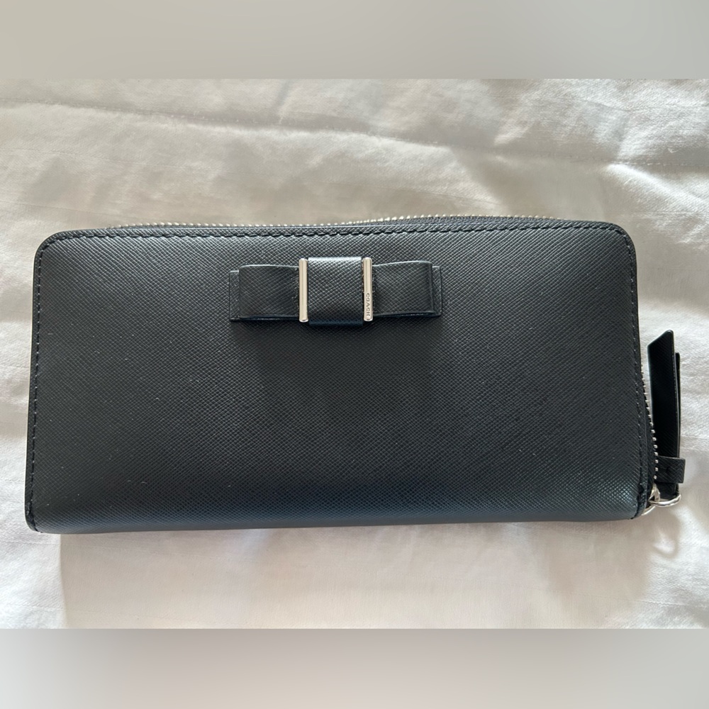 Coach Black Wallet with Silver Detail